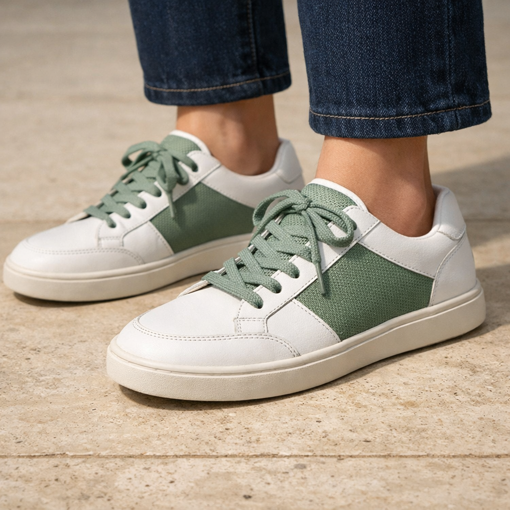 Der Weiß-Grüne Court-Sneaker
