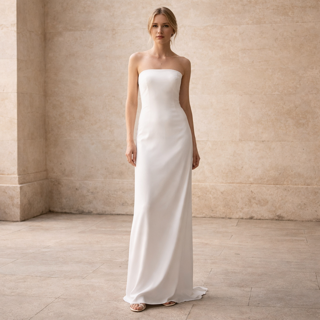 Das Elfenbein-Säulenkleid