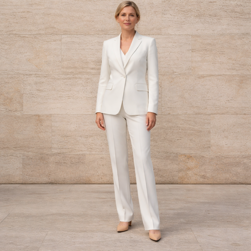 Der Weiße Einknopf-Blazer