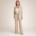 Two-Piece Set Women's Tailored Blazer and Wide-Leg Trousers - Image 1