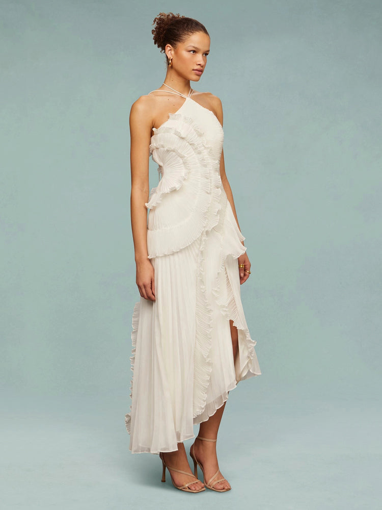 Ella – Women Ruffled Pleated Evening Dress - Image 7