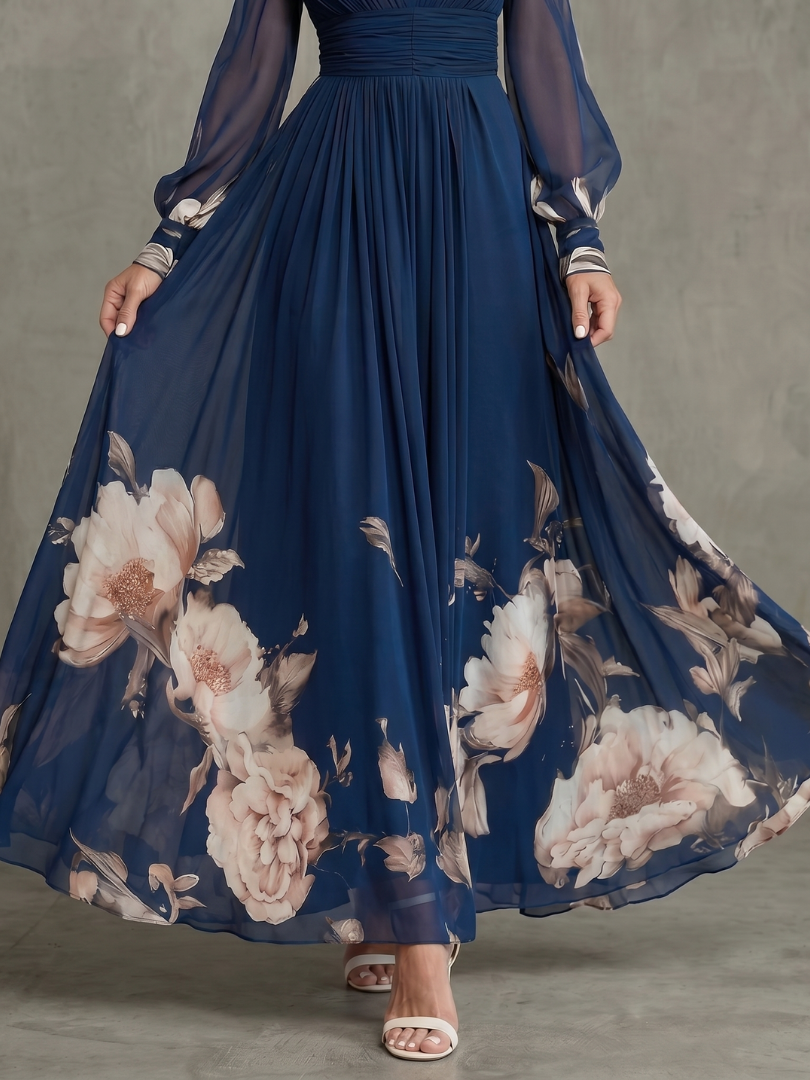 Evening Dress Women with Flowing Silhouette and V-Neckline - Image 3