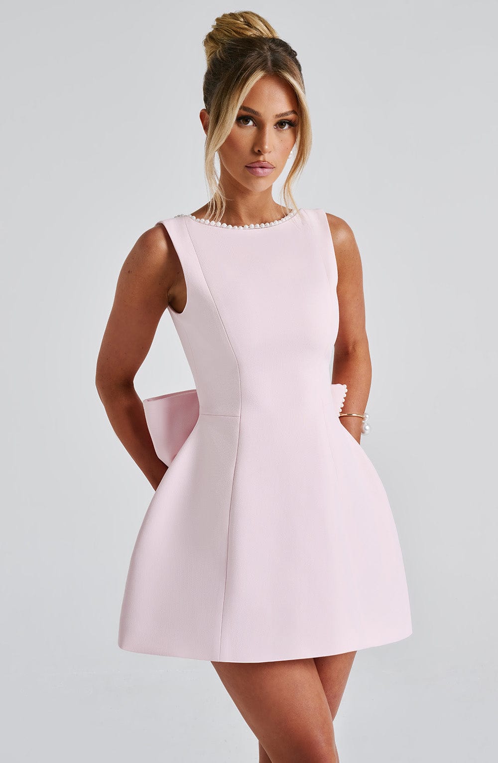 Sophia – Women Elegant Bow Detail Dress - Image 2