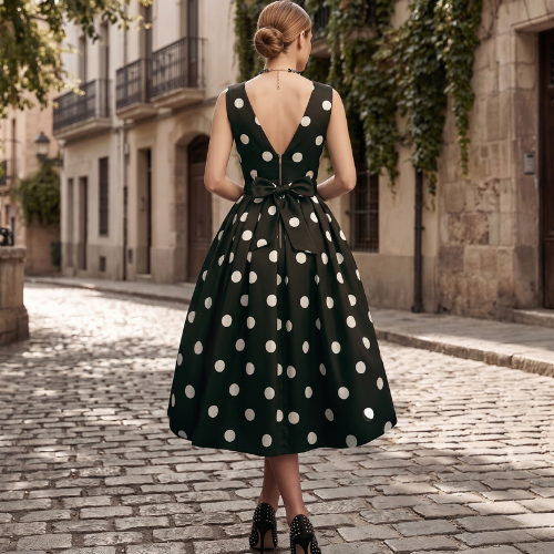Isabella – Elegantes Wickelkleid mit Polka-Dots für Damen - Image 3