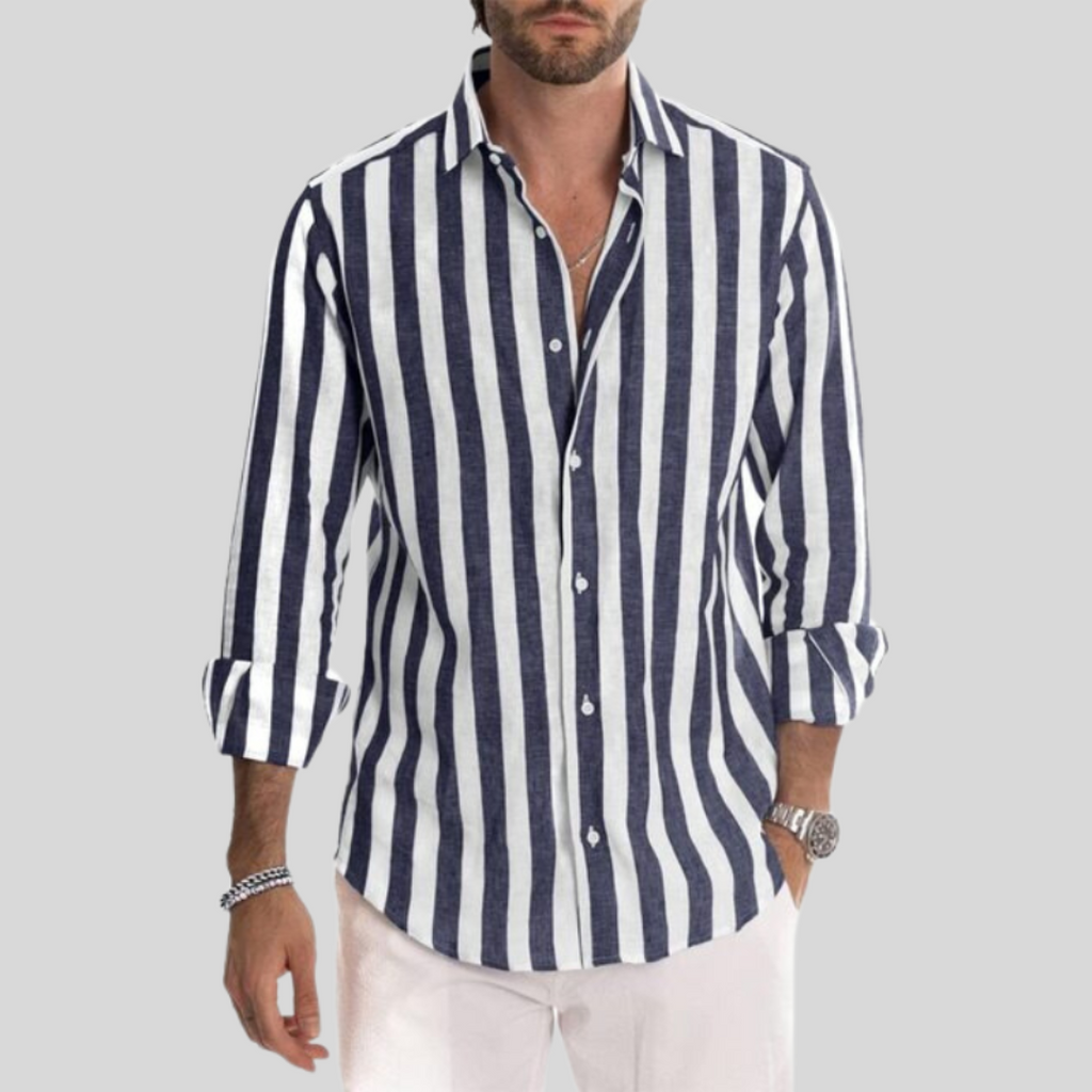 Dennis – Striped Long-Sleeve Shirt - Image 1