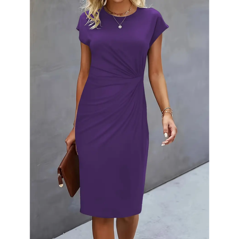 Isabel – Kurzärmeliges Tailliertes Midikleid