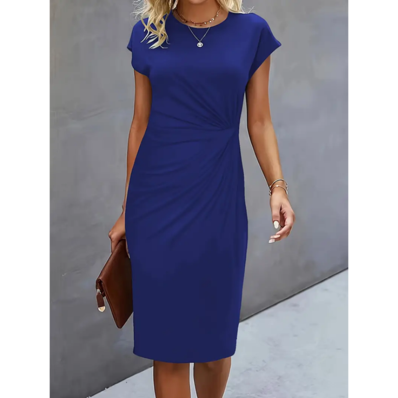 Isabel – Kurzärmeliges Tailliertes Midikleid