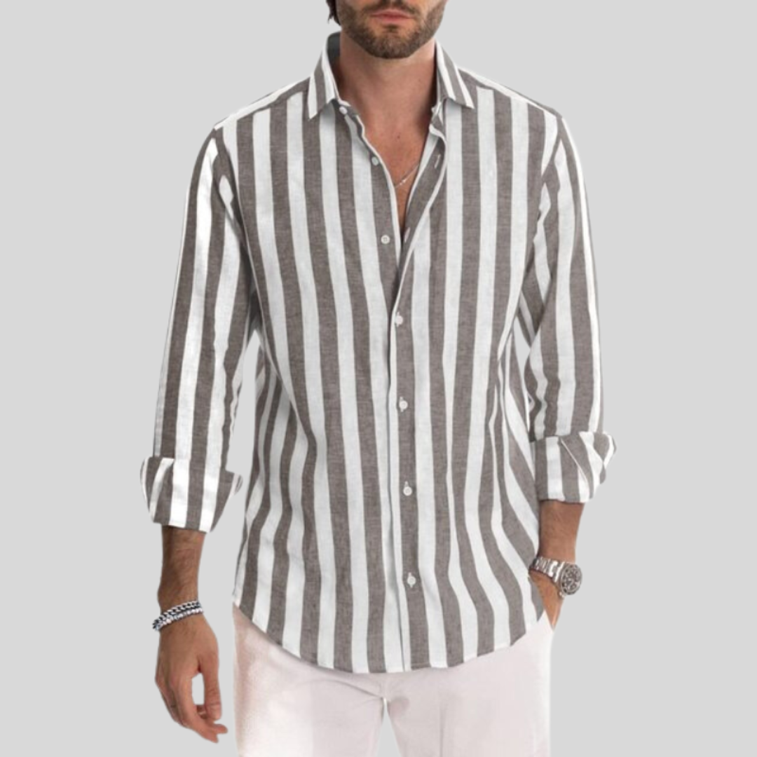 Dennis – Striped Long-Sleeve Shirt - Image 2
