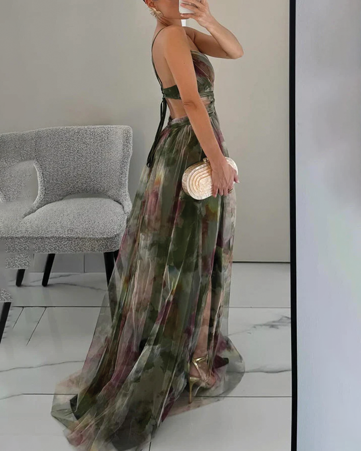 Elena – Women Floral Print Wedding Guest Dress - Image 8