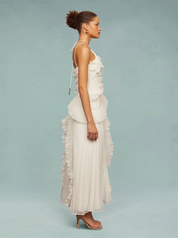 Ella – Women Ruffled Pleated Evening Dress - Image 8