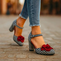 Aurora – Round Toe And A Single Strap Heels - Image 1