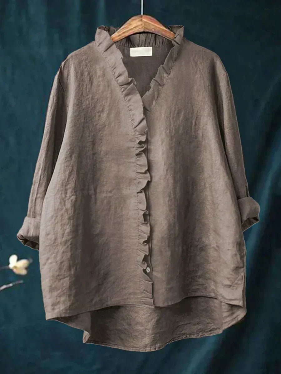 Maja – Ruffle V-Neck Blouse - Image 3