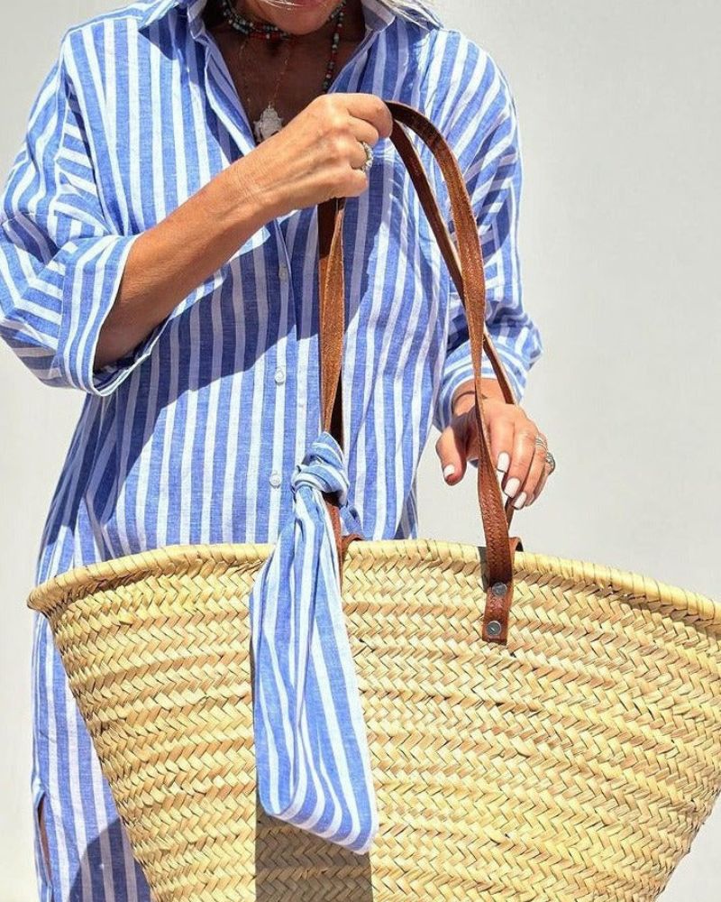 Clara – Women Striped Button-Up Dress - Image 4