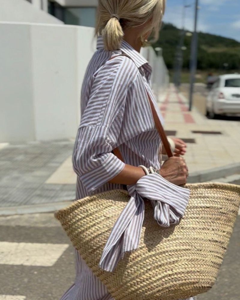 Clara – Women Striped Button-Up Dress - Image 5