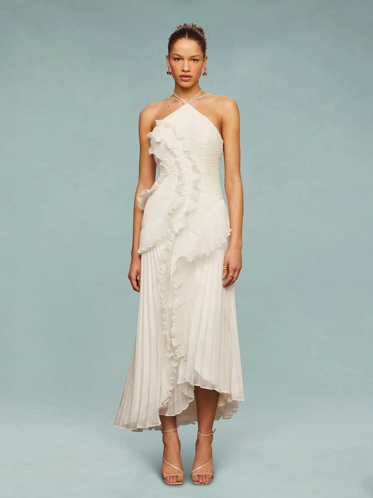 Ella – Women Ruffled Pleated Evening Dress - Image 10