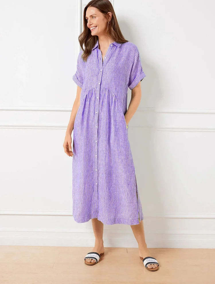 Amelia – Women Striped Button-Up Dress - Image 4