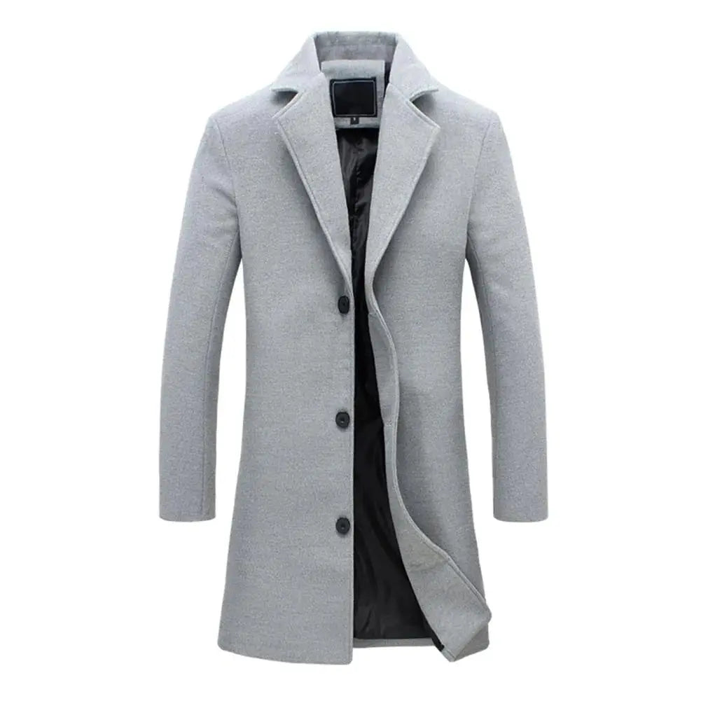 Winter Coat Men's Tailored Fit with Notched Lapel and Button Closure - Image 6