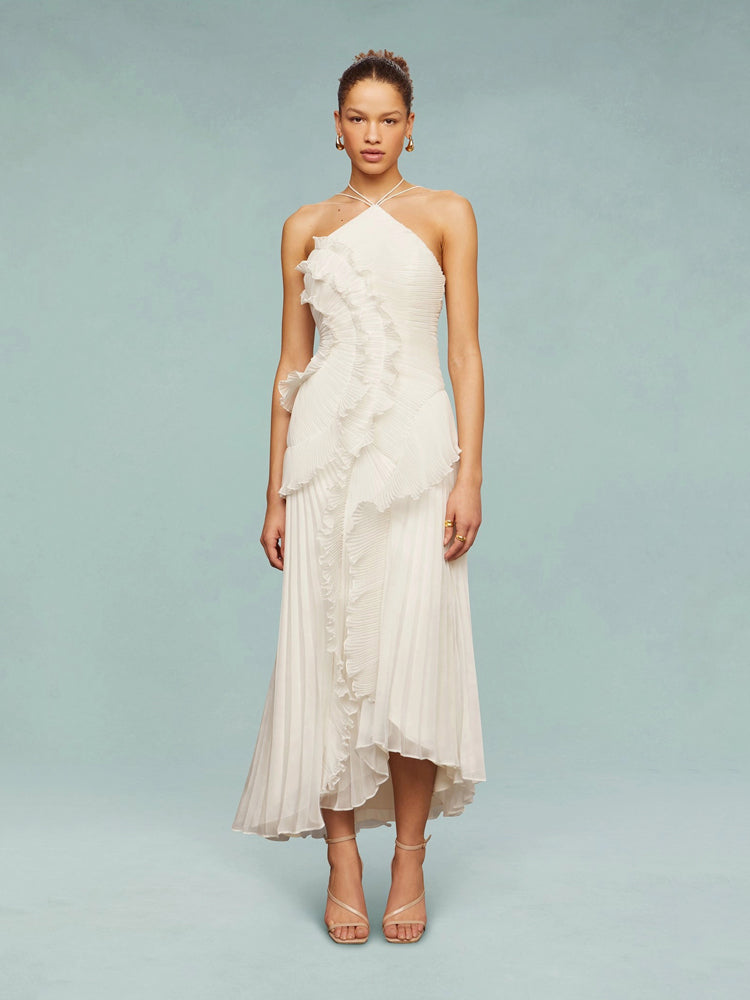 Ella – Women Ruffled Pleated Evening Dress - Image 6