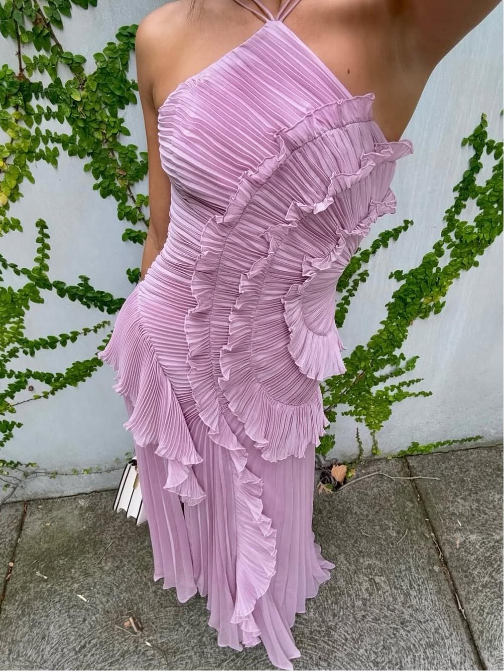 Ella – Women Ruffled Pleated Evening Dress - Image 5