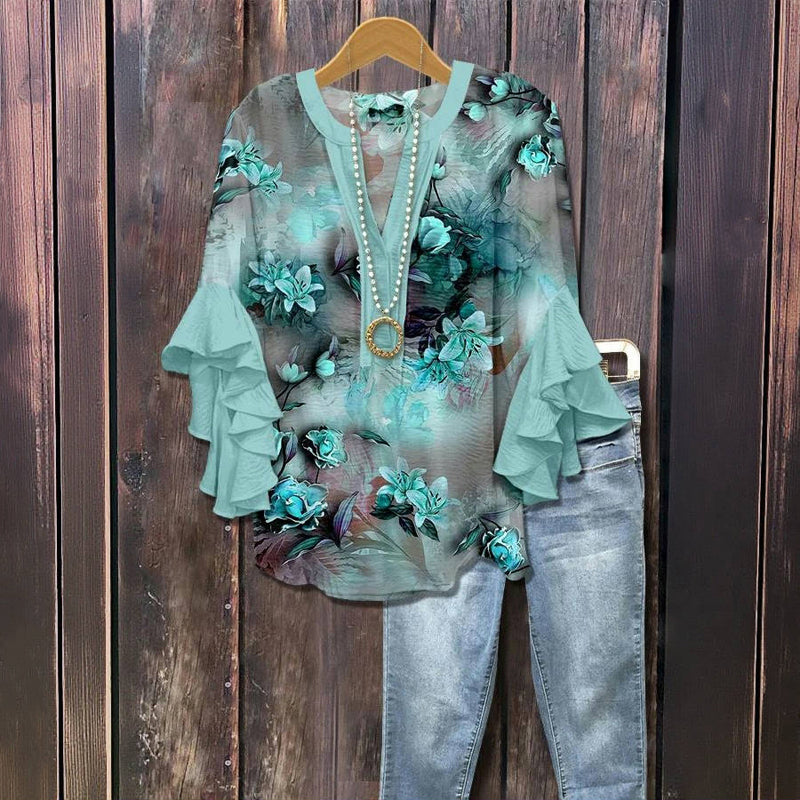Katrin – Floral Print Blouse - Image 1
