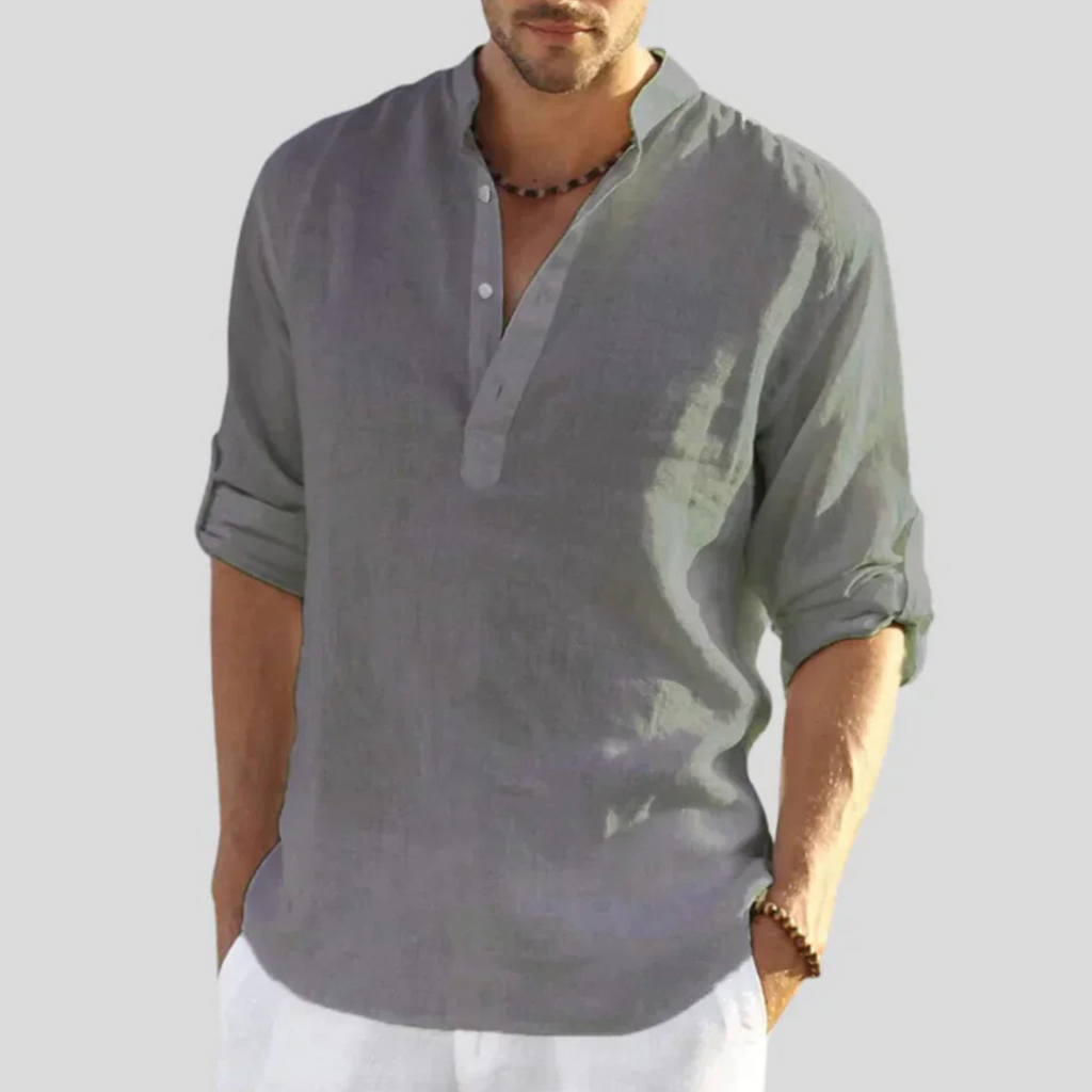 Thomas – Lightweight Stand Collar Shirt - Image 5