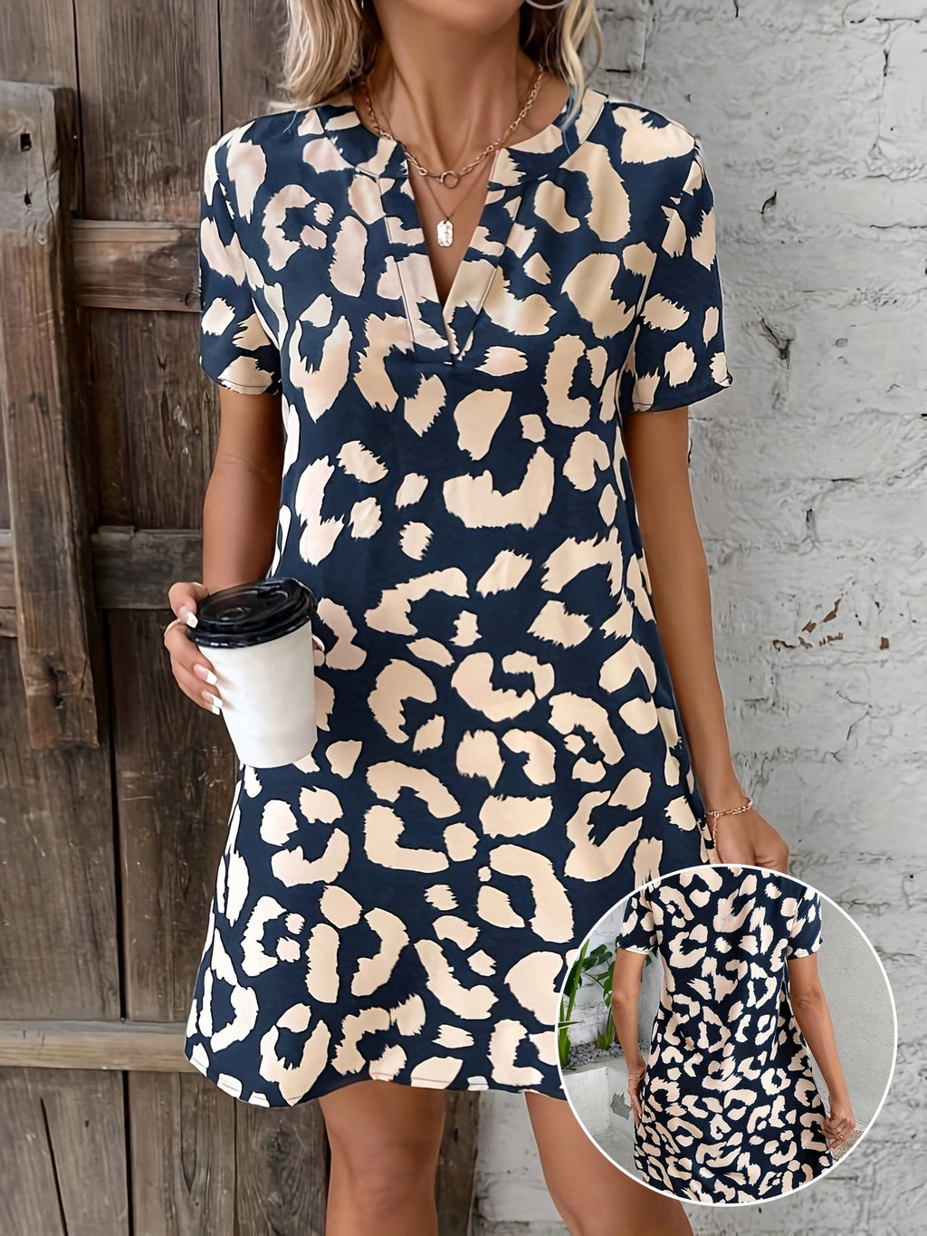 Ella – Women Casual Leopard Print Dress - Image 1