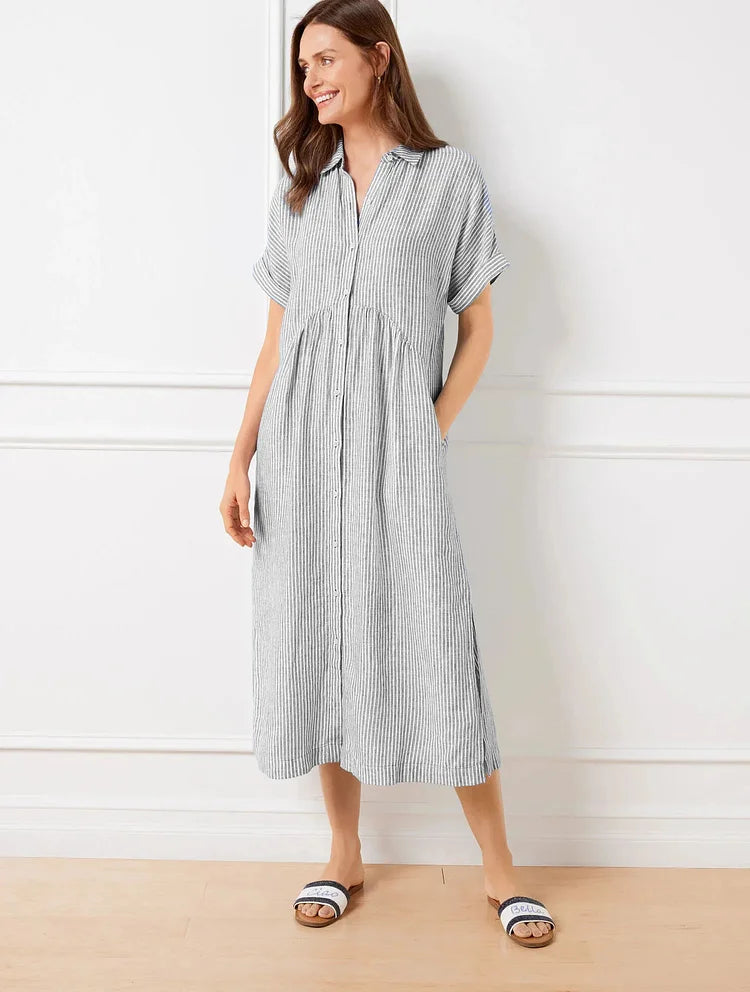 Amelia – Women Striped Button-Up Dress - Image 9