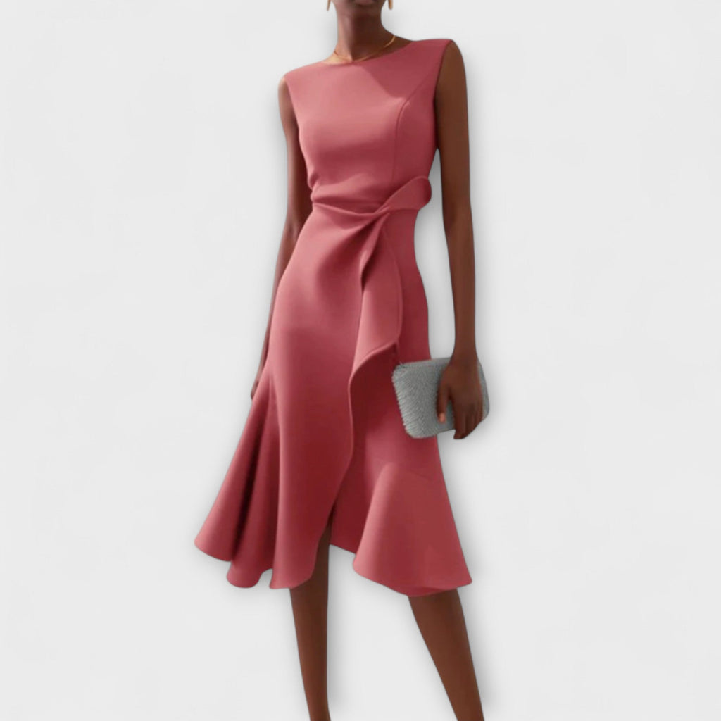 Maya – Women Elegant Wrap Midi Dress - Image 3