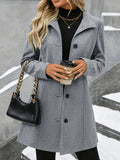Eleganter Damenmantel mit Notch-Kragen und einreihiger Knopfleiste | J&B - 8 - Jasminaboutique.com
