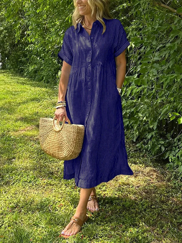 Amelia – Women Striped Button-Up Dress - Image 14
