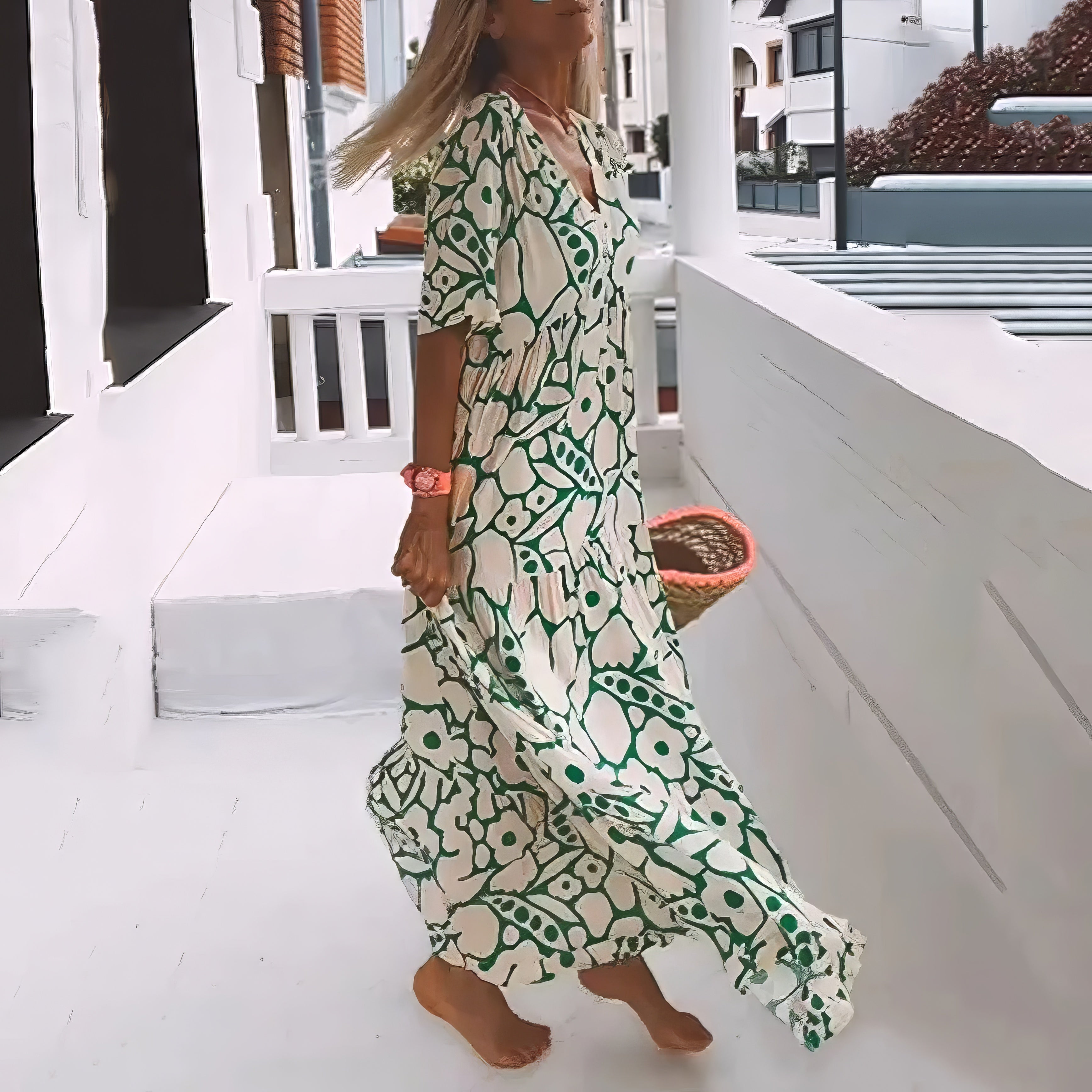 Elena – Women Floral Print Maxi Dress - Image 2