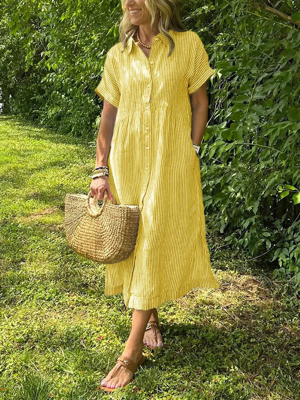 Amelia – Women Striped Button-Up Dress - Image 6