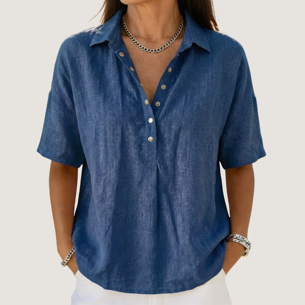 Isabella – Button-Up Collar Blouse - Image 1