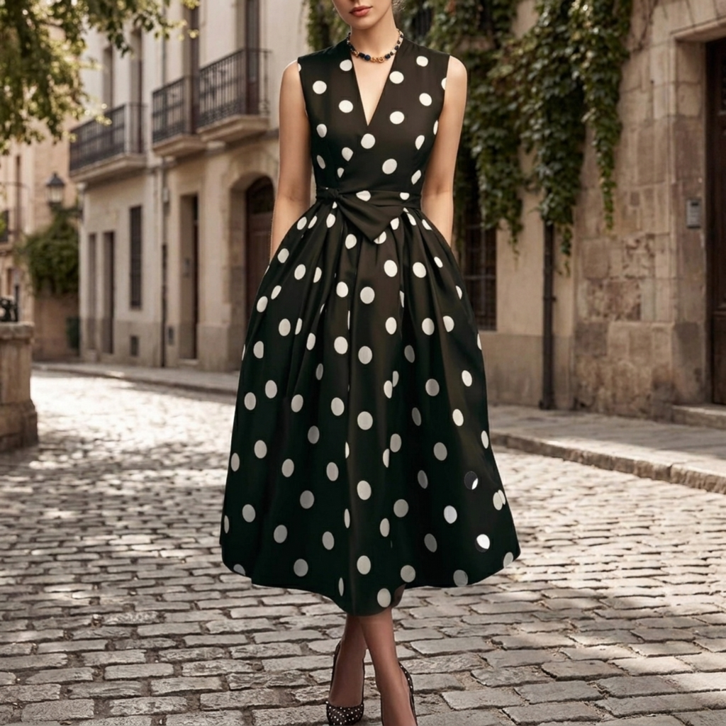 Isabella – Elegantes Wickelkleid mit Polka-Dots für Damen - Image 1