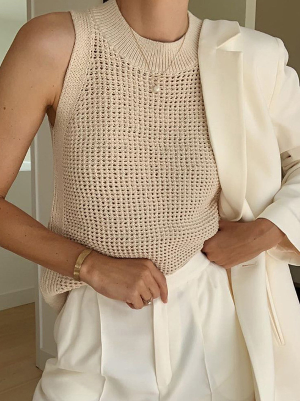 Bella – Women Knitted Sleeveless Top - Image 1