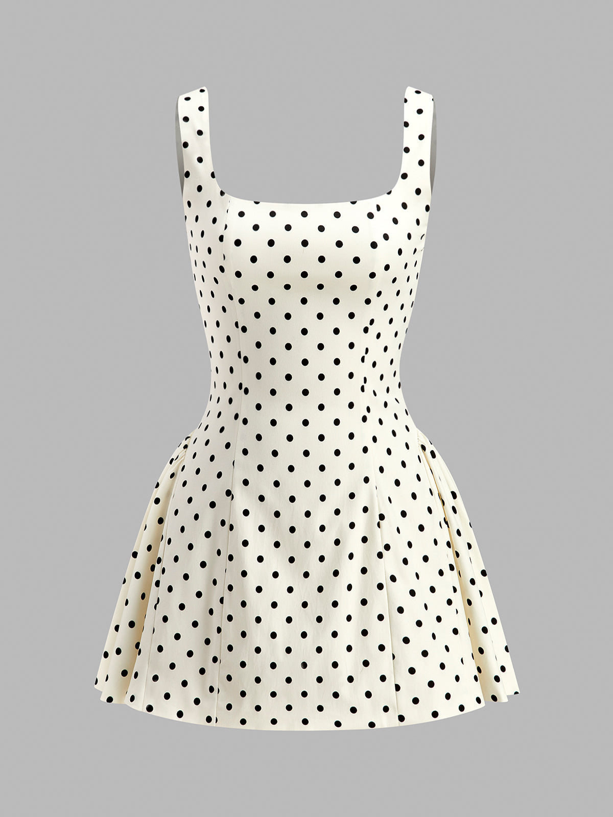 Claudia – Polka Dot Lace-Up Back Dress - Image 1