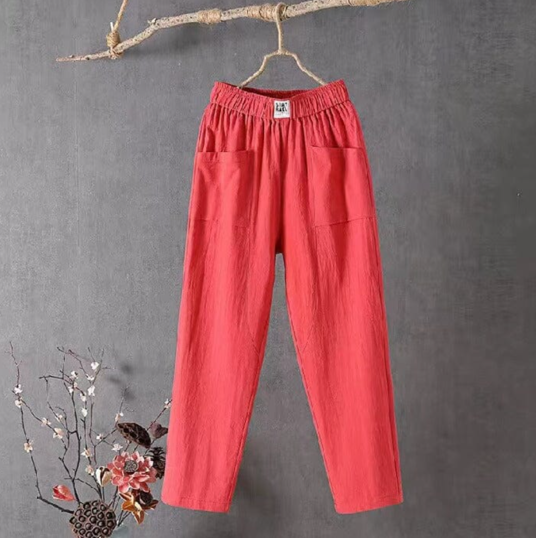 Beate – Elastic Waist Trousers with Pockets Pants - Image 2