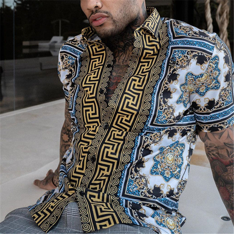Karl – Stylish Printed Short Sleeve Shirt - Image 3