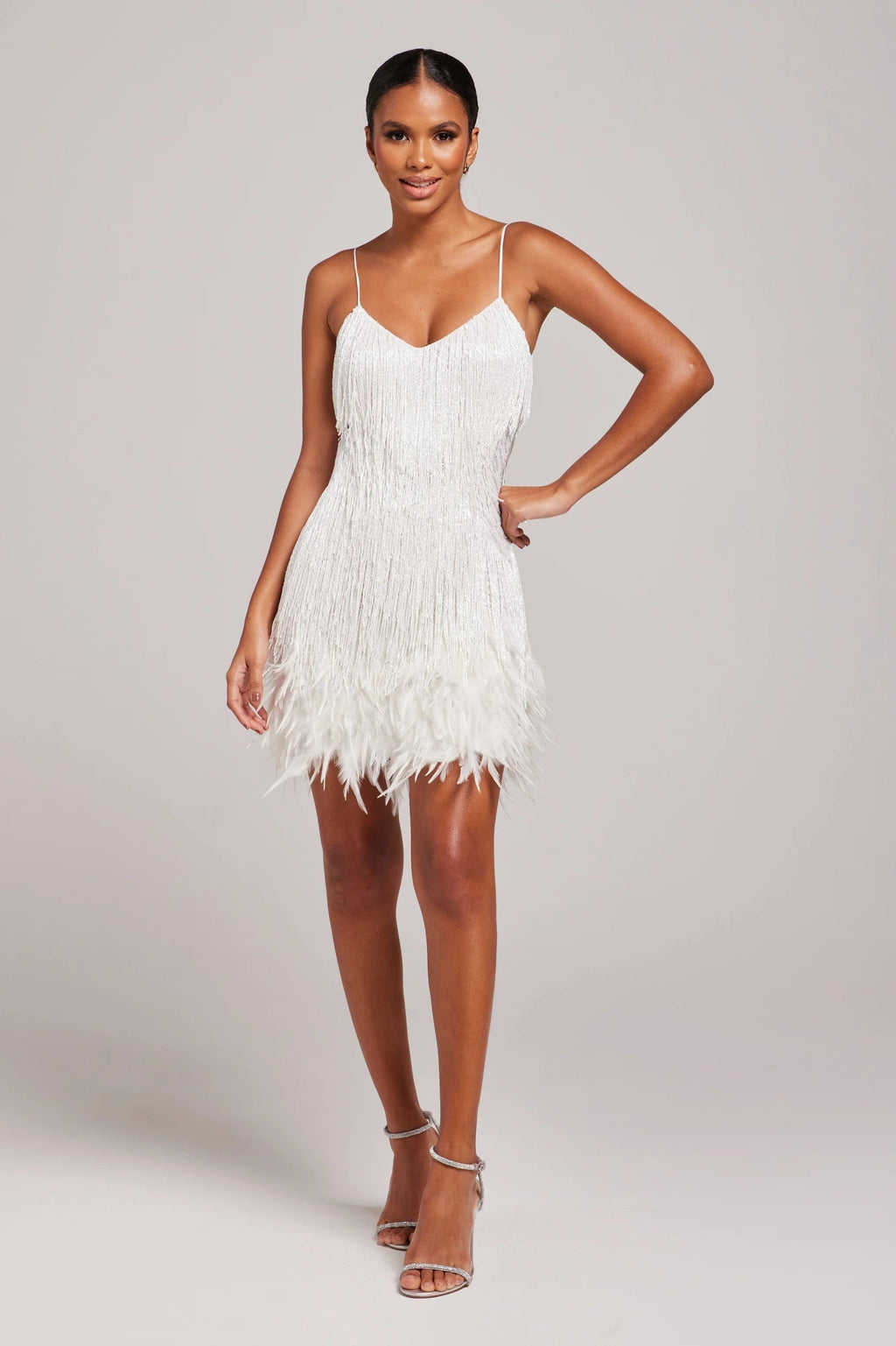 Sophie – Women Feather Detail Evening Dress - Image 1