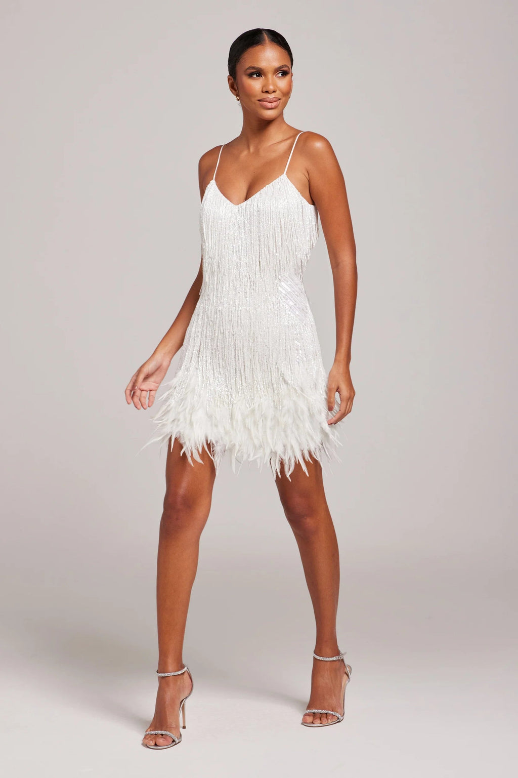 Sophie – Women Feather Detail Evening Dress - Image 2