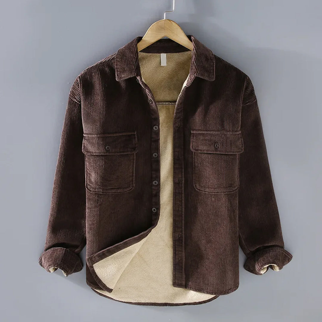 Herren Cordjacke mit Knopfleiste und zwei Taschen | J&B - 3 - Jasminaboutique.com