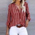 Abigail – Women Striped Button-Up Blouse - Image 2