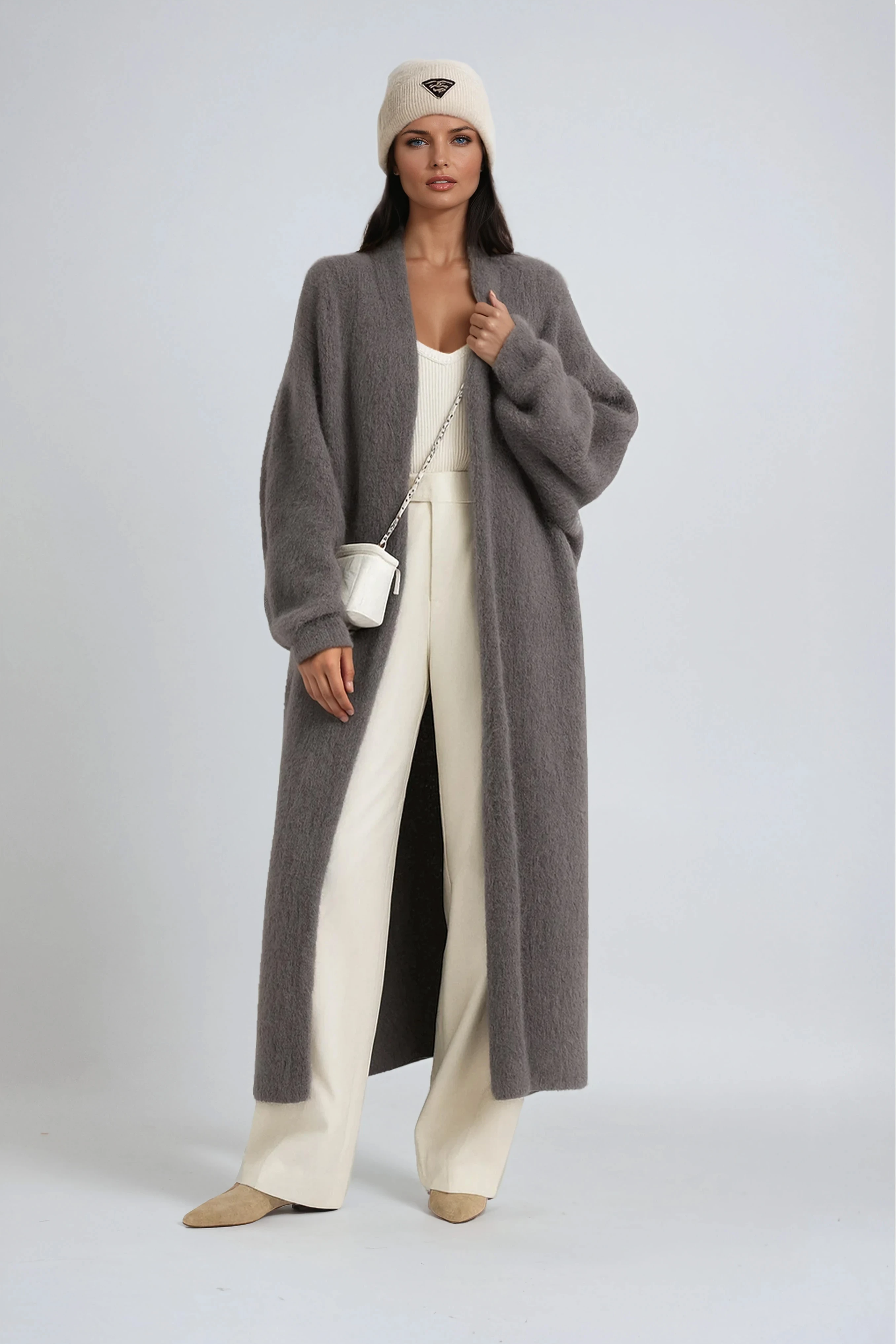 Longline Jacket Women's Soft Textured Finish with Open Front - Image 1