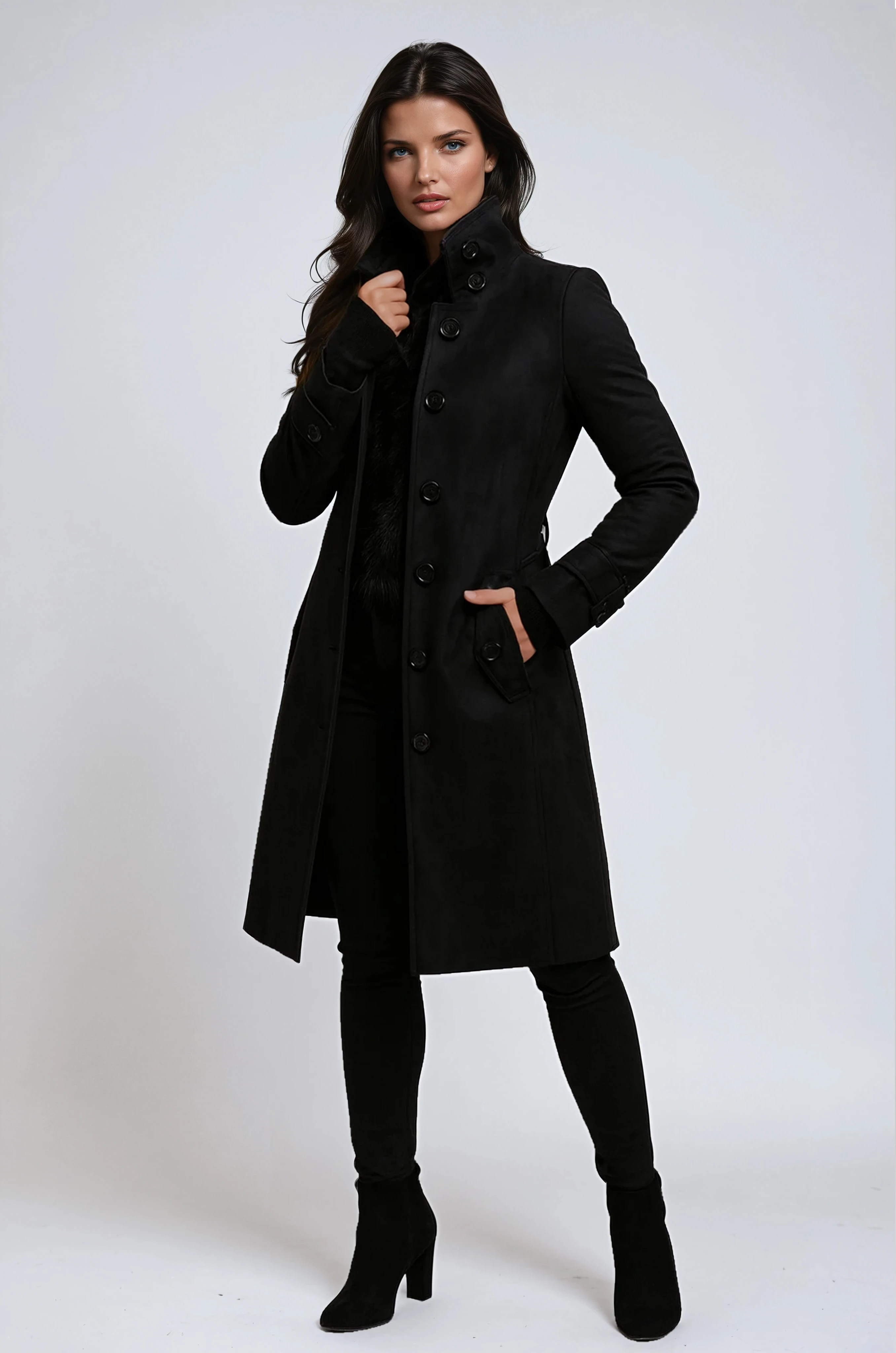 Womens Coat Tailored Fit with Button Closure - Image 1