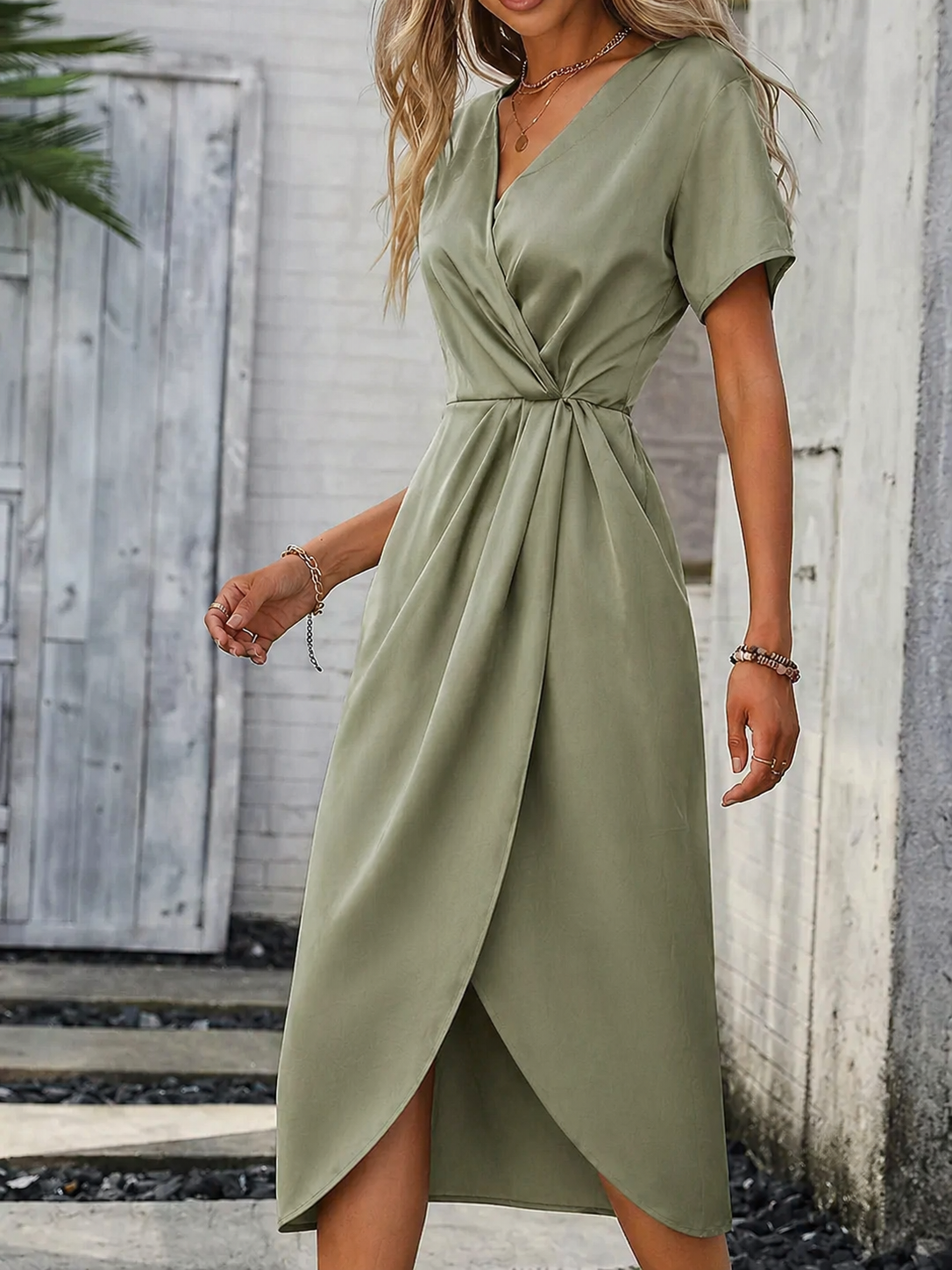 Sophia – Women Wrap Midi Dress - Image 5