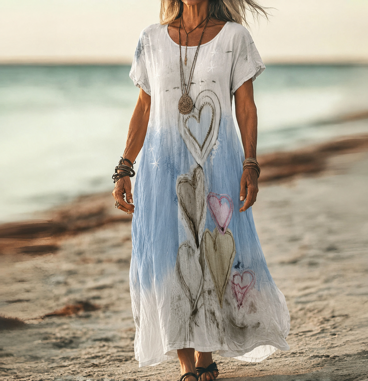 Cornelia – Elegantes Blumenmuster-Strandkleid für Sommerausflüge
