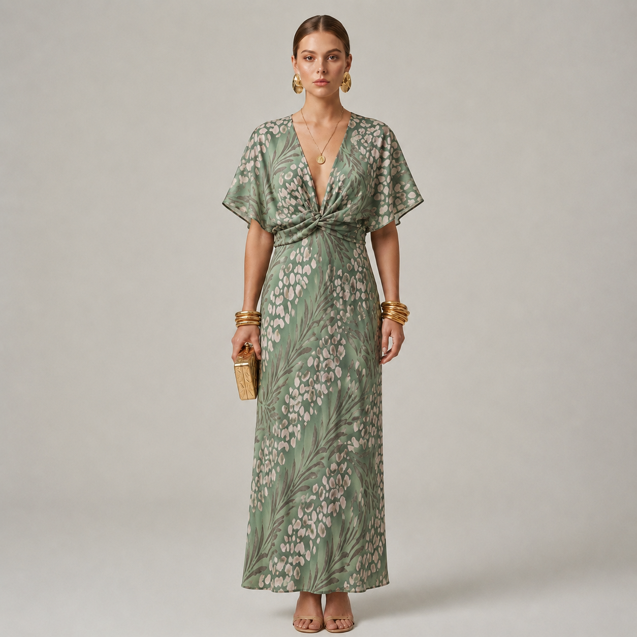 Elena – Brautjungfernkleid mit Blumenmuster