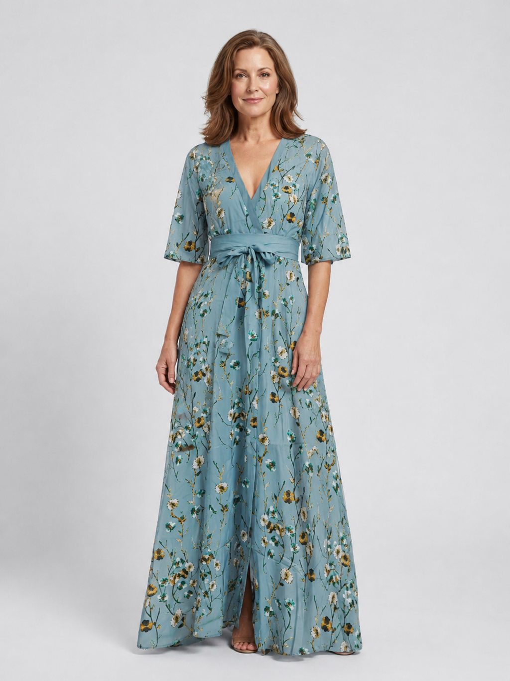 Isabella – Florales Damenkleid mit elegantem V-Ausschnitt