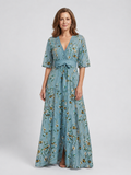 Isabella – Florales Damenkleid mit elegantem V-Ausschnitt