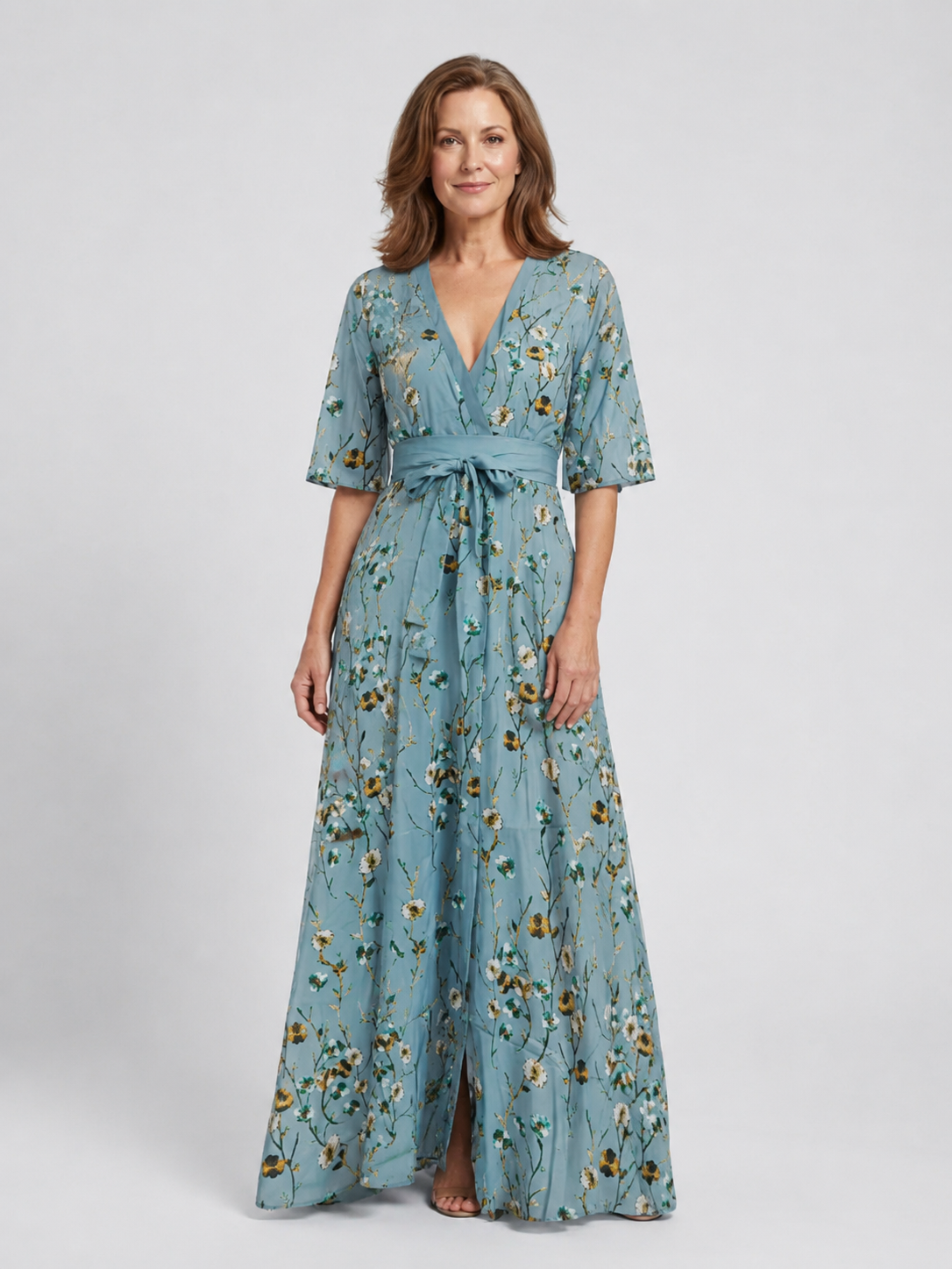 Isabella – Florales Damenkleid mit elegantem V-Ausschnitt